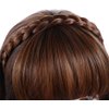 Jinshining Brown and Black Fake Bangs Hairband, Women Girls Fringe Bangs with Double Row Braids Headband Hair Extensions Hair Styling Tools,Hair Accessories,Women's Fashion Headbands