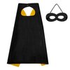 ERDOGLY Kids Superhero Capes and Mask, Double-Sided Superhero Costume for Boys Girls, Toddler Superhero Toys Dress up Costume for Birthday Party Favors (Black & Yellow)