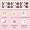 ANDGING Brown Press on Nails Almond French Tip Fake Nails with Glue Acrylic Glue on Nails with Designs ombre Natural Manicure False Nail for Women Gel Stick ons Nails for Wedding Birthday KDLA88