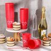 CHENGU Valentines Cups Heart Cup Plastic for Kids Heart Tumblers Valentine Party Supplies Red Valentines Day Plastic Cups Valentines Tumbler for Holiday Party Supplies (48 Pieces)