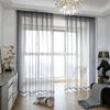 PHILEASY Window Sheer Dark Gray Curtains 108 Inches Long 2 Panels Sheer Curtains Sheer Curtain Basic Rod Pocket Panel for Bedroom Living Room Yard Kitchen (52" W x 108" L | 2 pcs, Dark Gray)