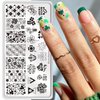 St Patricks Day Nail Stamping Plates Shamrock Nail Stamping Plate Lucky Clover Nail Art Stamping Template 17th of March Manicure Decorations Supplies 1Pcs