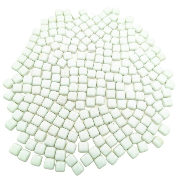 7/15 inch Glass Mosaic Stone Tiles, 1.1LB Non-Transparent Mosaic Pieces for Arts and Crafts, Plates, Picture Frames, Flowerpots, Handmade and Home Decorative (White)