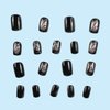 24Pcs Black Press on Nails Medium Square Fake Nails Butterfly Acrylic Nails with Rhinestones Glue on Nails Dark Vine Artificial False Nails Glossy Stick On Nails for Women Daily Wear Manicure Decor
