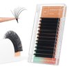 ANNAFRIS Easy Fan Eyelash Extension Automatic 1S Flowering 0.07 D Curl 8-15mm Mix Individual False Lashes Natural Soft Matte Black Volume Lash Extensions supplies (0.07 D, 8-15mm Mix)