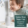 Simka Rose Silicone Sippy Cup with Straw - Spill Proof Infant Transition Cup + Toddler Training Cup + Weighted Open Cup for Baby with Measurement Markings - Fits in Car Cupholders & Bag Pockets 12+Mos