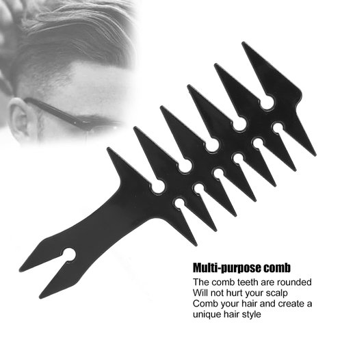 Double-Sided Detangling Comb for Men's Hairstyling - 20x8x0.5cm, Wide Tooth Design for Unique Styles at Salon or Home (Black)