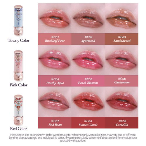 Flower Knows Butterfly Cloud Collar Glossy Lipstick-Moisturizing Tinted Lip Balm-Hydrating Lip Gloss in Balm-Long Lasting Lip Makeup for Girls&Women,Vegan & Cruelty-Free(C02 Agarwood,0.12 Ounce)