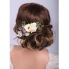 Kercisbeauty Champagne Flower Hair Comb Wedding Women Floral Hair Piece for Brides Bridal Tiara Flower Headband Girls Party Headpiece