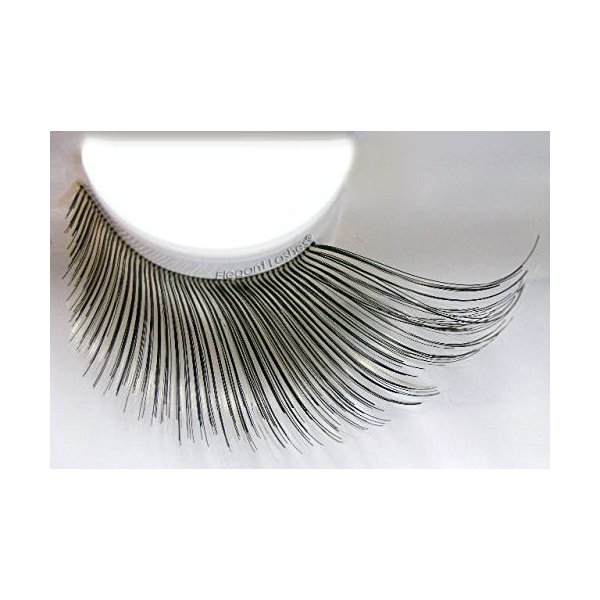 Elegant Lashes W350 Premium Black and White Jumbo Color False Eyelashes
