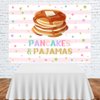 Lofaris Pancakes and Pajamas Birthday Party Backdrop Pink Stripes Colorful Confetti Sweet Girls Birthday Background Slumber Spa Sleepover Party Decor Cake Table Banner 7x5ft