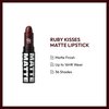 Ruby Kisses Lipstick, Matte Finish, Long-Lasting, Highly Pigmented, Smooth Apply, Full Coverage Lip Color Makeup (Berry Bossy)