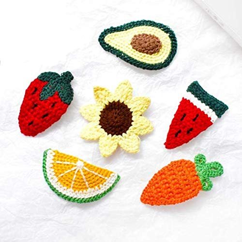 Aeyistry 6 Pcs Hair Clips Woolen knitting Fruit Colorful Cute Clips For Kid Girls Accessories