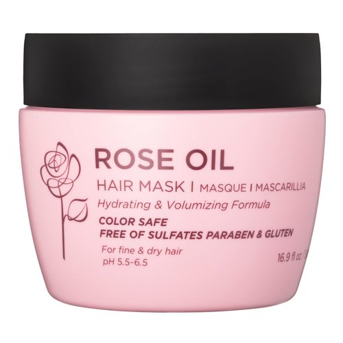 Luseta Rose Oil Hair Mask Moisturing & Hydrating Masque 16.9 Oz Deep Nourishment for Fine and Dry Hair, Sulfate and Paraben Free