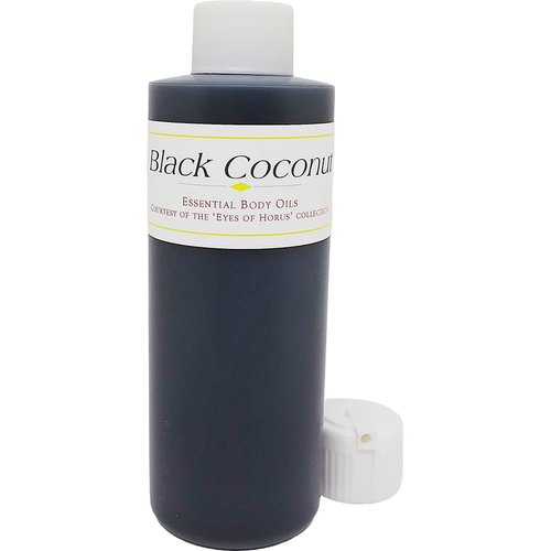 TCEShop Black Coconut Scented Body Oil Fragrance [Flip Cap - Dark Grey - 4 oz.] - ID#33031
