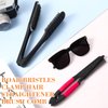 Chengu 2 Pcs Boar Bristles Clamp Double Sided Straightening Comb and Flat Iron Brush for Hair Styling and Straightening Knotty Unkempt Hair (Black, Rose Red)