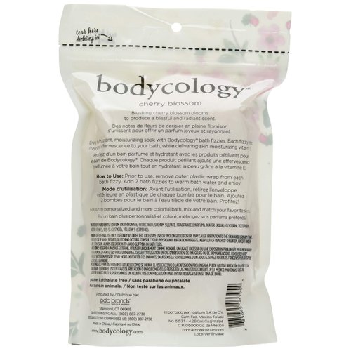 Bodycology Cherry Blossom Bath Fizzies Soak Balls, 8 Count
