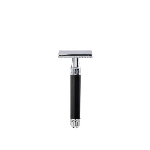Edwin Jagger Double Edge Safety Razor With Long Handle (Blue) (Black)