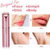 LAIKME Facial Hair Removal for Women, Mini Hair Remover, Electric Razor Shaver Portable Bikini Epilator for Lips, Chin, Armpit, Peach Fuzz, Fingers, Neck, Cheek and USB Rechargeable (Pink)1