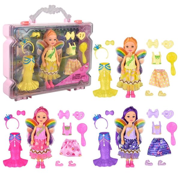 Forest & Twelfth Fairy Figurines Dolls & Accessories Set in Plastic Carrying Case with Handle 5.75" Fairy Mini Dolls for Girls Toys, Fun Fairy Party Favors, Fairy Birthday Party Gifts