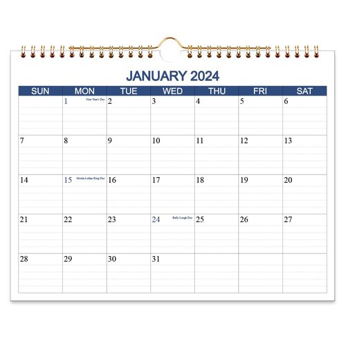 Calendar 2024-2025 - Wall Calendar Runs April 2024 to June 2025-15 Months Calendar Planner with Thick Paper for Planning and Organizing for Home or Office, Blue Hanging Calendar, 8.5 x 11 Inches