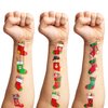 114 PCS Christmas Stocking Temporary Tattoos Themed Birthday Party Decorations Favors Supplies Decor Red Xmas Tree Sock Tattoo Stickers Gifts For Game Boys Girls Classroom School Prizes Reward