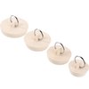 Hestya 4 Pieces Tub Stopper Set Rubber Sink Stopper Drain Plug with Hanging Ring for Bathtub, Kitchen and Bathroom (White, 1-1/8, 1-3/8,1-5/8, 1-7/8'')