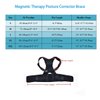 Magnetic Back Support for Posture Corrector with 10 Magnets and Adjustable Straps and Breathable Mesh Panels