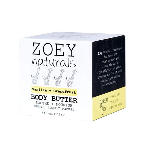 Absolutely Natural Zoey Naturals Vanilla Grapefruit Body Butter - 4 ounces with Nourishing Shea B...