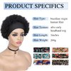 Quantum Love Short Human Hair Wigs Afro Curly Human Hair Headband Wig for Black Women Afro Puff Natural Black Headband Glueless Human Hair Wigs