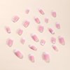 Square Press on Nails Short, LPOODDNU Gradient Pink White Press on Nails Short Fake Nails French False Nail Tips Full Cover Glue on Nails for Women Girls Nail Art Decorations, 24Pcs