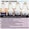 Lacer Tape in Hair Extensions Real Human Hair Seamless Rooted Chocolate Brown to Caramel blonde Hair Extensions Tape in Real Hair Straight 12 Inch 12Pcs 30 Grams