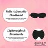 EVRLY Beverly Hills Eye Mask Designed for Eyelash Extensions, 3D Contoured Design, Soft Fabric, Deep Eye Cavities, Form Fitting, Adjustable Headband Strap, No Pressure Sleep & Travel Eye Mask (Black)