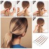 10 Pieces Hair Bungee,Hair Ties with Hooks,Elastic Hair Tie Styling Ponytail Holder Hooks Hair Cord for Buns, Adjustable Hair Wrap for Curly Hair Long Hair (Brown)