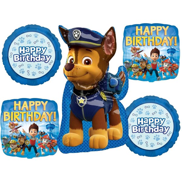 Anagram Chase Birthday Party Supplies Pups on Patrol Balloon Bouquet Decorations