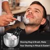 Shaving Kit for Men-Includes Straight Edge Razor Kit, Sandalwood Shaving Soap, Shaving Cream, Mens After Shave Balm, Pre-Shave Oil,Shaving Brush and Bowl,Shaving Gift Set for Men (Sandalwood)