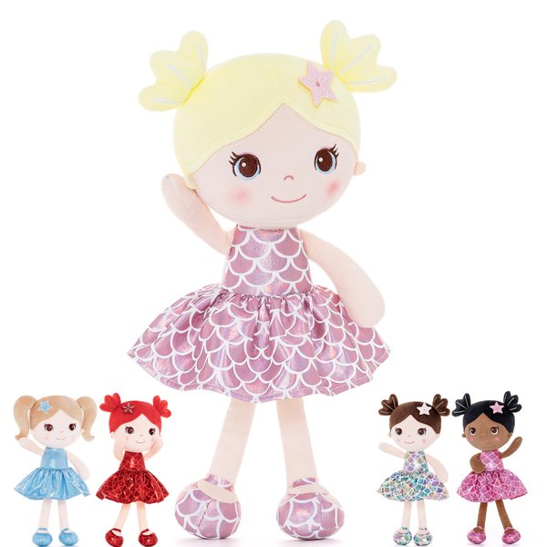 Lazada Baby Girl Gifts Baby Dolls First Baby Doll Baby Toys Fish Scale Skirt Fashion Girl Pink 12inches