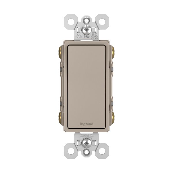 Legrand radiant TM874NICC6 15 Amp Rocker Wall Switch, 4-Way Decorator Light Switches, Nickel (1 Count)