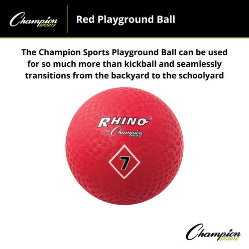 Champion Sports Playground Ball, 7", Red