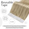 Full Shine Tape in Extensions Golden Blonde Highlighted Medium Blonde 14 Inch Tape in Human Hair Extensions 50 Gram 20pcs Seamless Remy Straight Hair Real Natural Hair Double Sided Tape