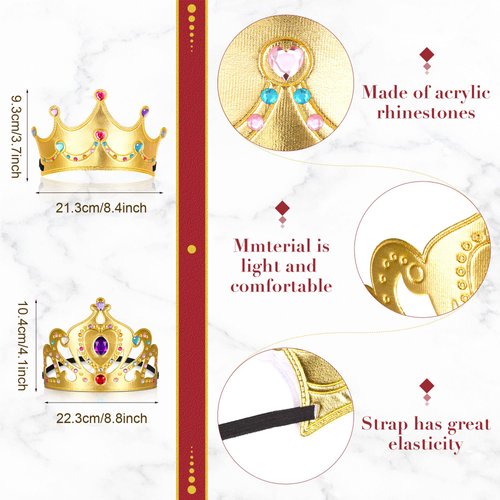 Yaomiao 44 Pcs Foam Crowns for Kids Princess Tiaras Crowns Bulk Diamond Sticker Making Kits for Birthday Party Supplies(Vintage Style)