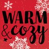 "Warm and Cozy" Christmas Beverage Napkins, 5" x 5", 16 Ct.