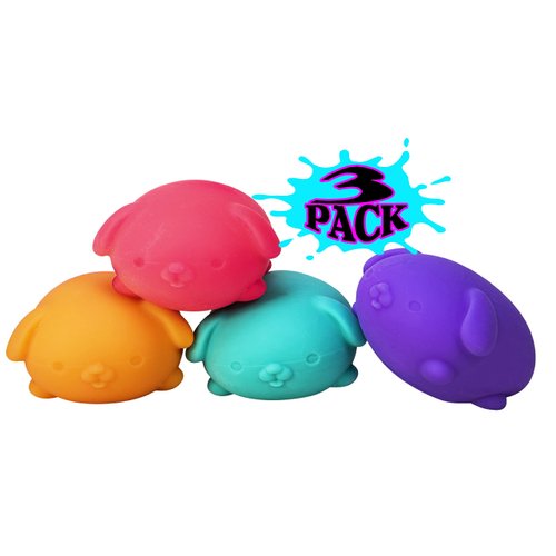 Schylling Nee Doh Funky Pup...Groovy Glob! Squishy, Squeezy, Stretchy Stress Fidget Balls Gift Set Party Bundle - 3 Pack (Assorted)