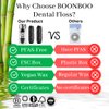 BOONBOO Dental Floss, Bamboo Charcoal Woven Threads, Refillable Glass Bottle, 3 Pieces, Mint
