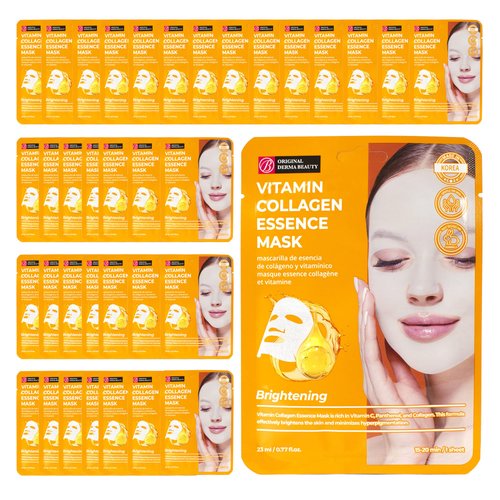 Innerest Original Derma Beauty Collagen Face Masks 36 PK Brightening Vitamin Face Mask Skin Care Sheet Masks Set for Beauty & Personal Care Korean Face Mask