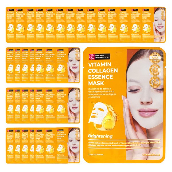 Innerest Original Derma Beauty Collagen Face Masks 36 PK Brightening Vitamin Face Mask Skin Care Sheet Masks Set for Beauty & Personal Care Korean Face Mask