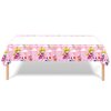Fuyhiuous 2Pacs Princess Peach Tablecloth Disposable Tablecover Birthday Party Supplies and Decorations for Kid Boy Baby Shower Rectangle Tables 70"X42"