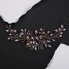 Denifery Rhinestone Wedding Headpieces Bridal Purple Crystal Hair Comb Hair Accessories for Bride Handmade Purple Hair Pieces for Women Girls