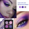 GKSHSU Chameleon Face Highlighter Palette, Multichrome Eyeshadow Shimmer Pigmented Powder, Holographic Sparkle Rainbow Highlighter Eye Makeup (Purple)