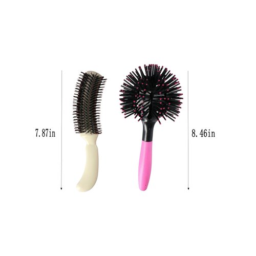 Vctitil 3D Ball Hairbrush Set - 360 Degree Curly Hair Brushes With S-Shaped Comb, Frizz Hair Brush